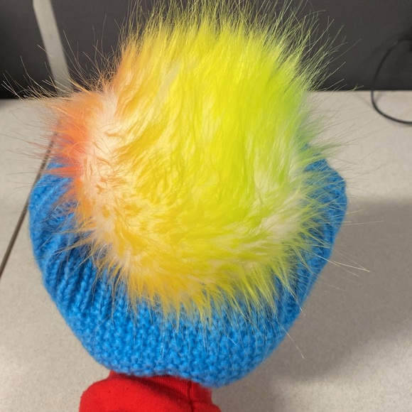 EUC Turtle Fur Kids' Suzie Beanie Lilac Blue Faux Fur Pom Pom Puff Fleece Lined - Picture 4 of 8